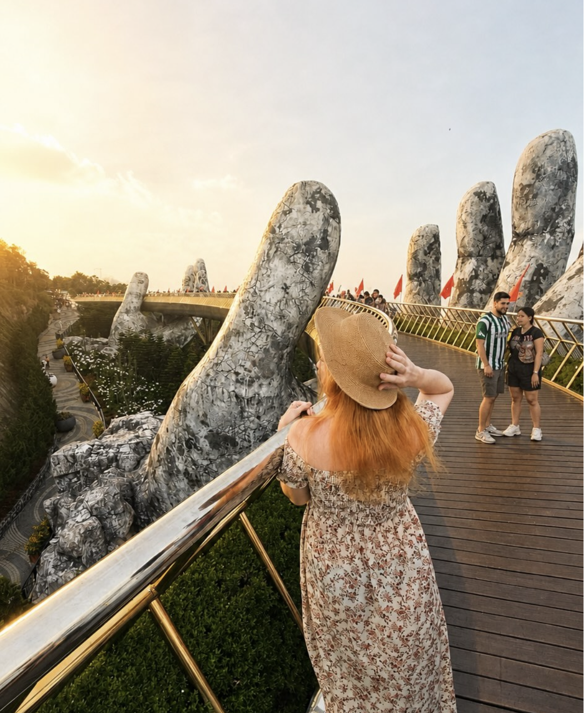 Teacher at the Golden Bridge, Ba Na Hills, Da Nang, Vietnam