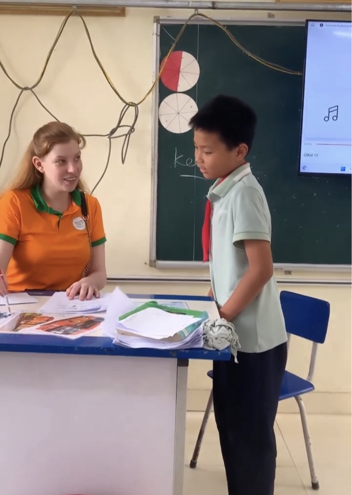 Ksenia at a public school in Ho Chi Minh City