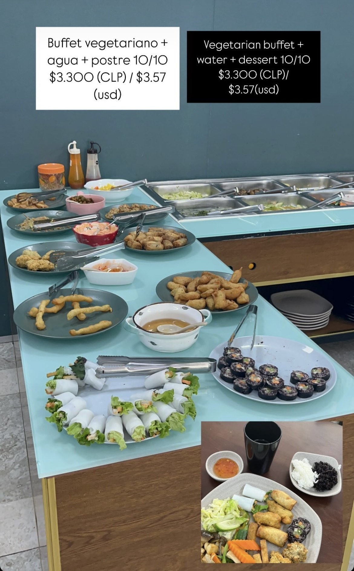 Vietnamese vegetarian buffet spread