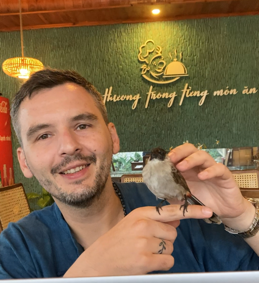 Teacher enjoying Vietnamese food