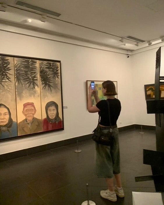 Daria at an art gallery in Vietnam