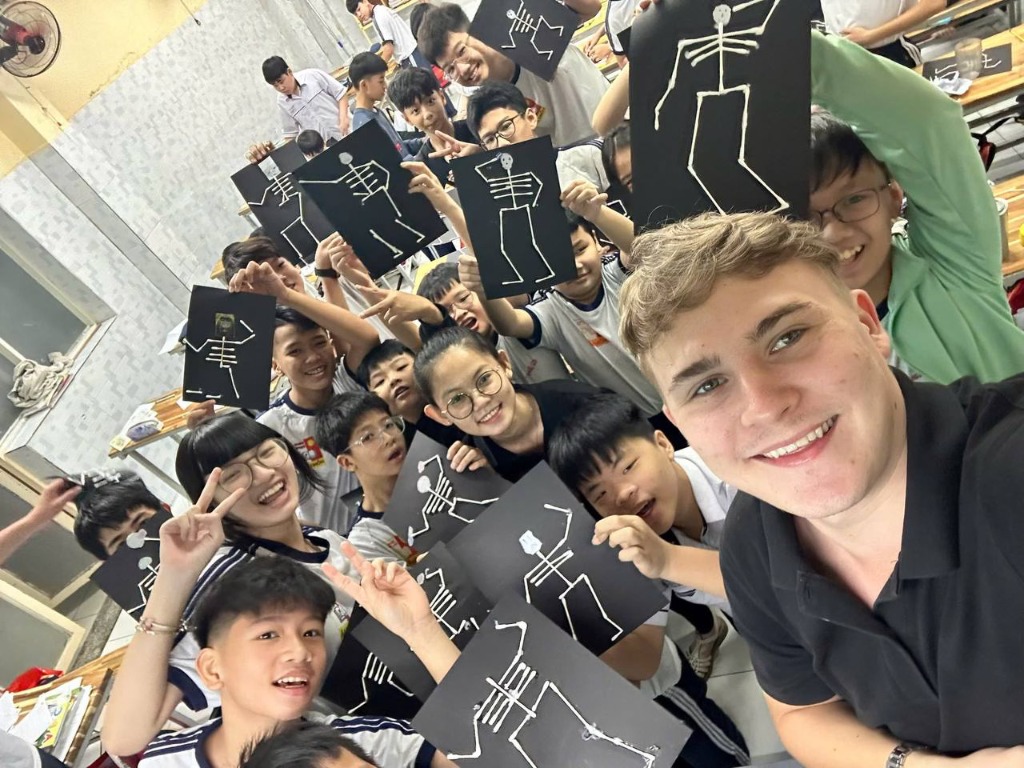 Teachers in classroom with students in Vietnam